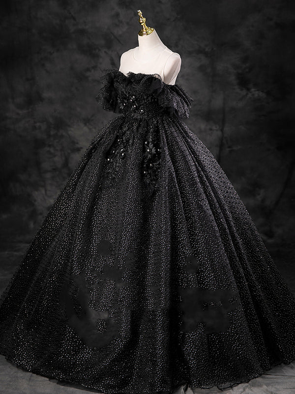 Black Lace Tulle Long Prom Dresses, Black Lace Long Formal Evening Dresses, US 12 / Custom Color / With Rush+$19.99