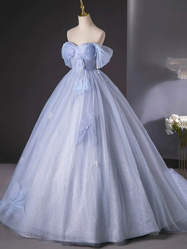 Pleated Off-the-shoulder Long Sleeve Long Dress Ink Blue main image 1