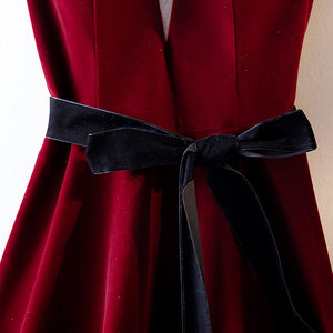 A Line V Neck Short Burgundy Prom Dresses, Wine Red Short Formal Graduation Homecoming Dresses