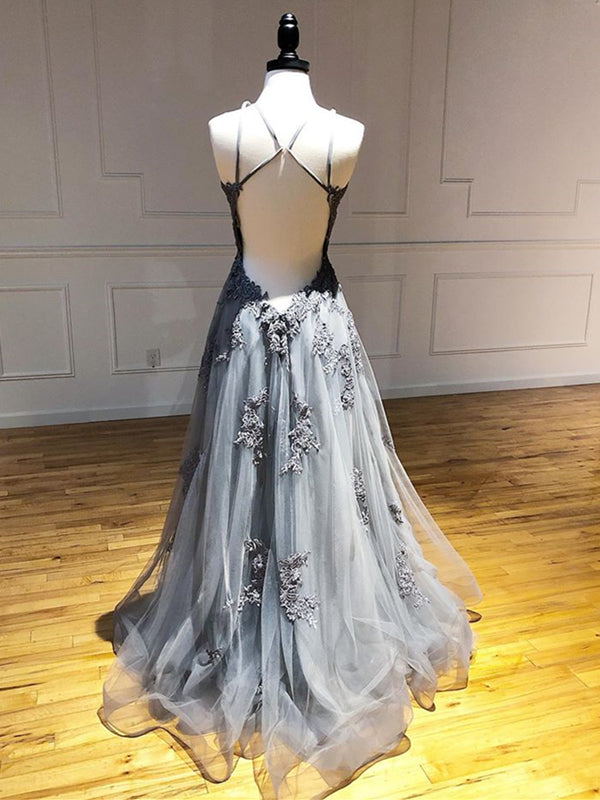 graduation dresses backless Backless Blue Long Prom Dresses, Open Back Blue Long Formal Graduation jbydress