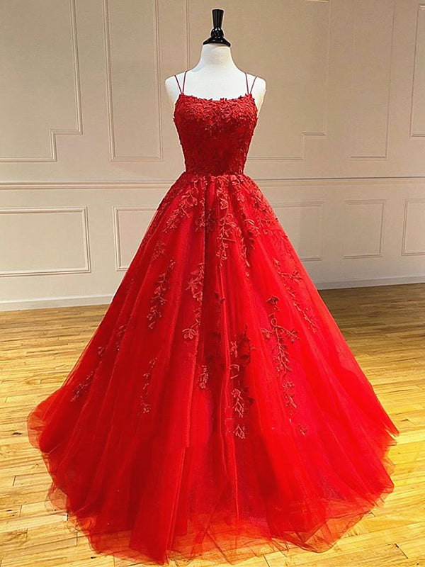 Backless Red Lace Prom Dresses, Red Backless Lace Formal Evening Gradu - shegown Backless Red Lace Prom Dresses, Red Backless Lace Formal Evening Gradu - shegown