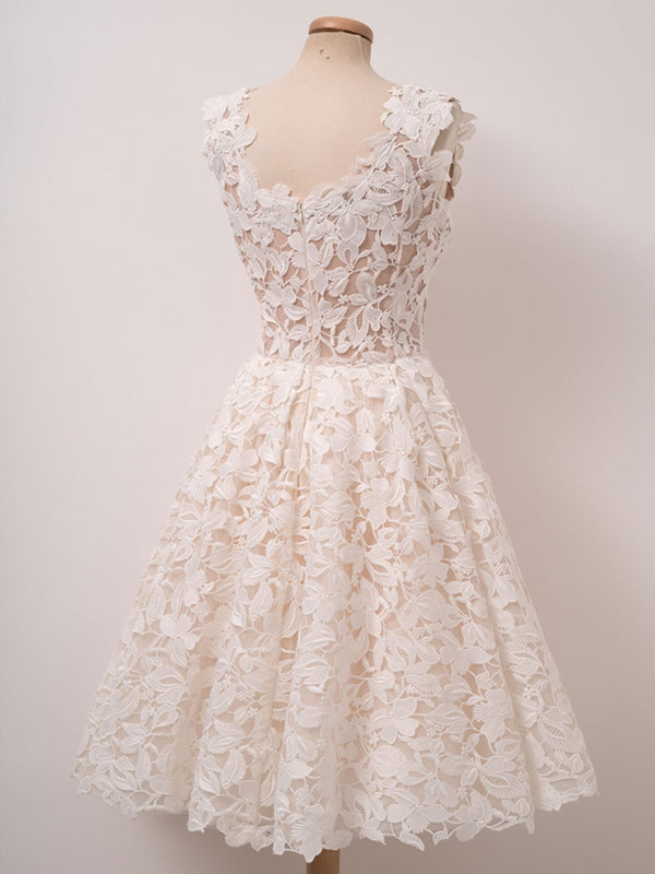 Cute Short Lace Prom Dresses, Short Lace Graduation Homecoming Dresses - shegown Cute Short Lace Prom Dresses, Short Lace Graduation Homecoming Dresses - shegown