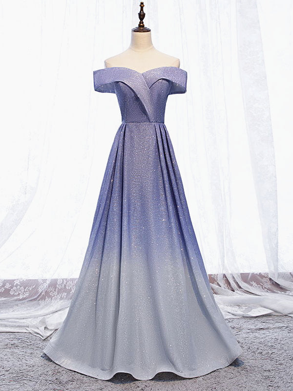 Off the Shoulder Purple Ombre Long Prom Dresses, Off Shoulder Purple F - shegown Off the Shoulder Purple Ombre Long Prom Dresses, Off Shoulder Purple F - shegown