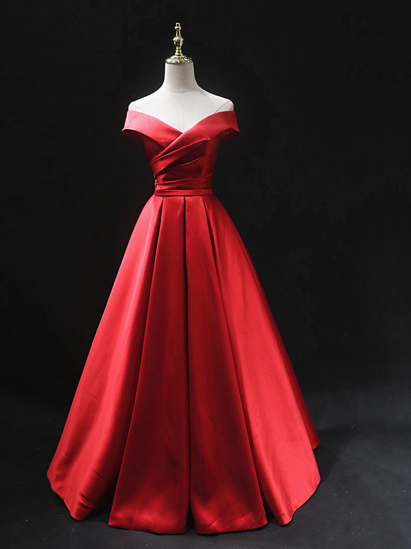 Off the Shoulder Red Long Prom Dresses, Red Off Shoulder Long Formal E - shegown Off the Shoulder Red Long Prom Dresses, Red Off Shoulder Long Formal E - shegown