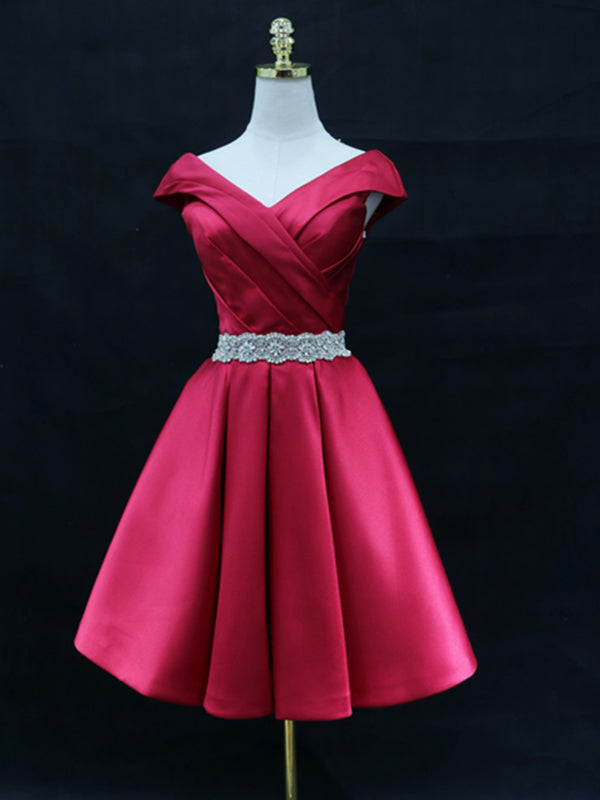 Short maroon prom dresses online