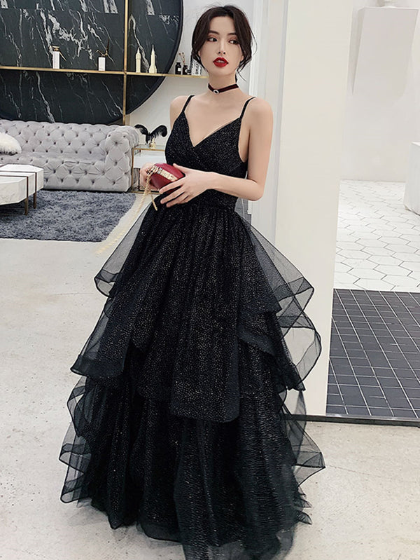 princess polly baby blue dress Elegant Spaghetti Straps Backless Black Long Prom Dresses with High Sl –  Eip Collection