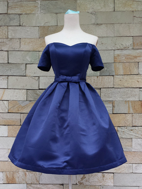 Short Sleeves Blue/Red/Black Prom Dresses, Short Sleeves Formal Homecoming Graduation Dresses, US 4 / Red as Pics / No Rush Short Sleeves Blue/Red/Black Prom Dresses, Short Sleeves Formal Homecoming Graduation Dresses, US 4 / Red as Pics / No Rush