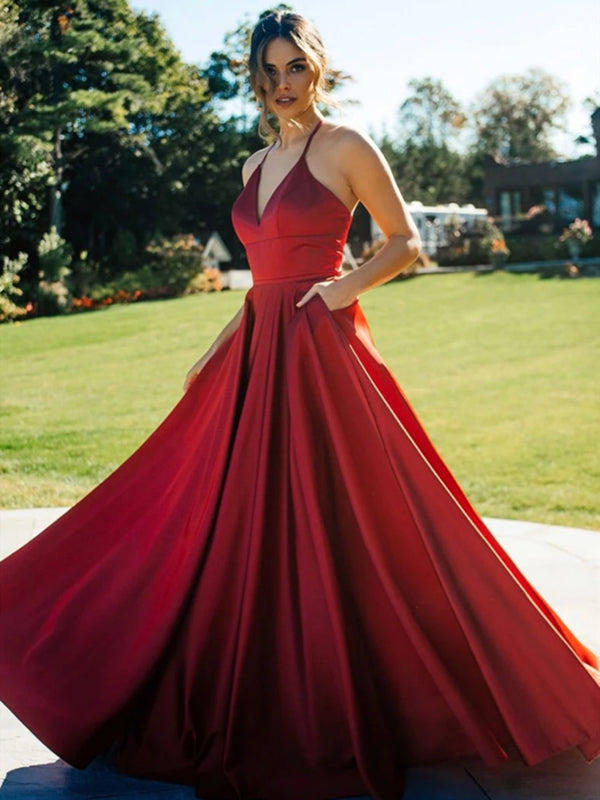 Spaghetti Straps Burgundy V Neck Long Prom Dresses, Wine Red V Neck Fo - shegown Spaghetti Straps Burgundy V Neck Long Prom Dresses, Wine Red V Neck Fo - shegown