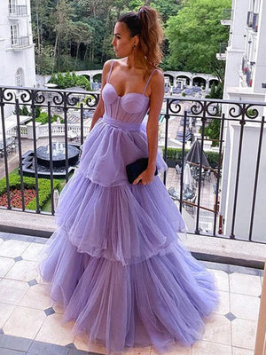 Sweetheart Neck Purple High Low Prom Dresses, Purple High Low Formal Graduation Dresses