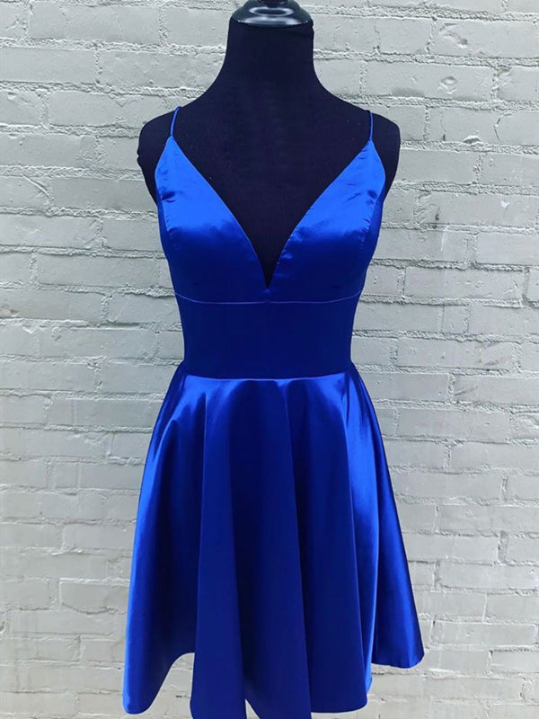 V Neck Short Royal Blue Prom Dresses, Short Royal Blue Formal Homecomi - shegown V Neck Short Royal Blue Prom Dresses, Short Royal Blue Formal Homecomi - shegown