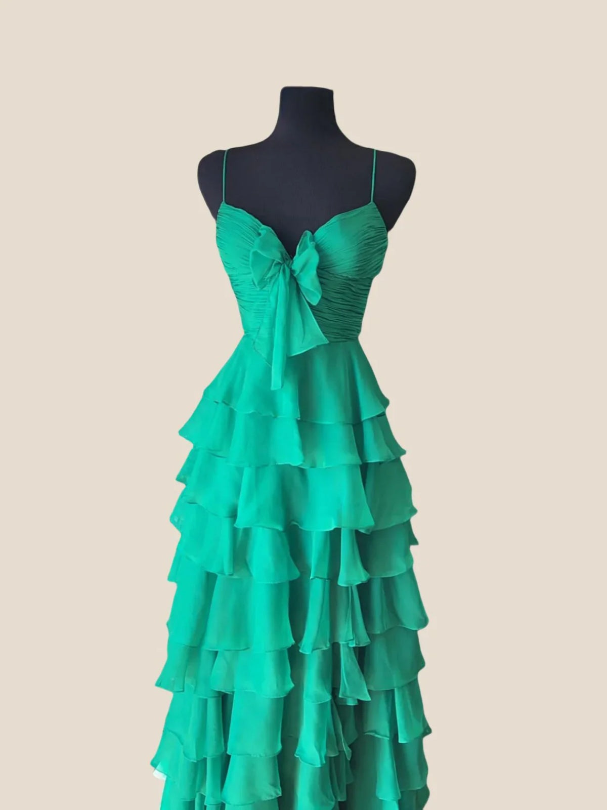 A-line Long Tiered Chiffon Prom Dresses, Yellow Purple Royal Blue Gree - shegown A-line Long Tiered Chiffon Prom Dresses, Yellow Purple Royal Blue Gree - shegown