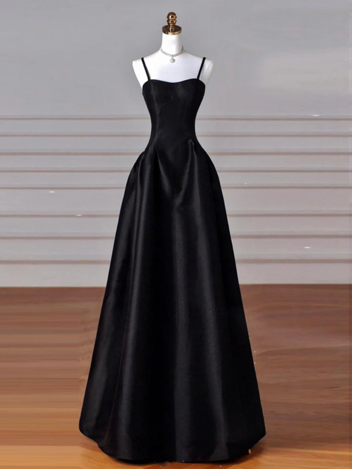A Line Black Burgundy Blue Long Satin Prom Dresses, A Line Satin Long Formal Dresses