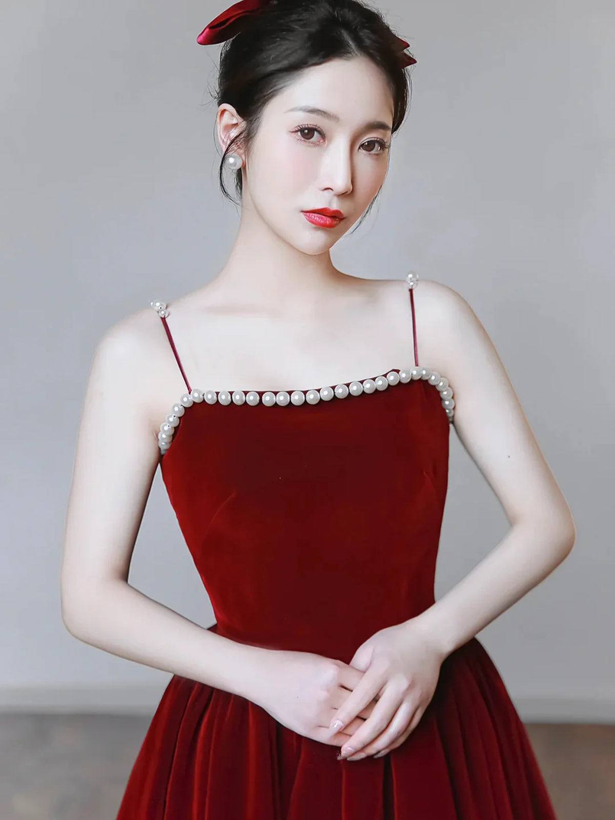 A Line Knee Length Burgundy Velvet Prom Dresses, Burgundy Homecoming Dresses, US 8 / Custom Color / No Rush A Line Knee Length Burgundy Velvet Prom Dresses, Burgundy Homecoming Dresses, US 8 / Custom Color / No Rush