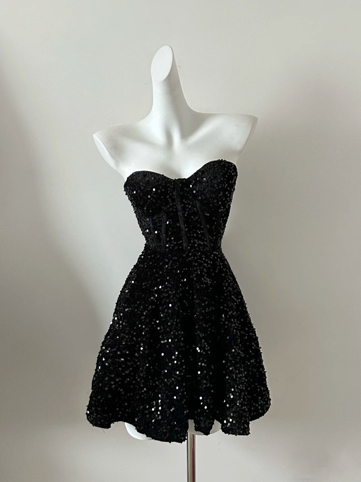 A Line Shiny Short Burgundy Black Prom Dresses, Short Wine Red Black F - shegown A Line Shiny Short Burgundy Black Prom Dresses, Short Wine Red Black F - shegown