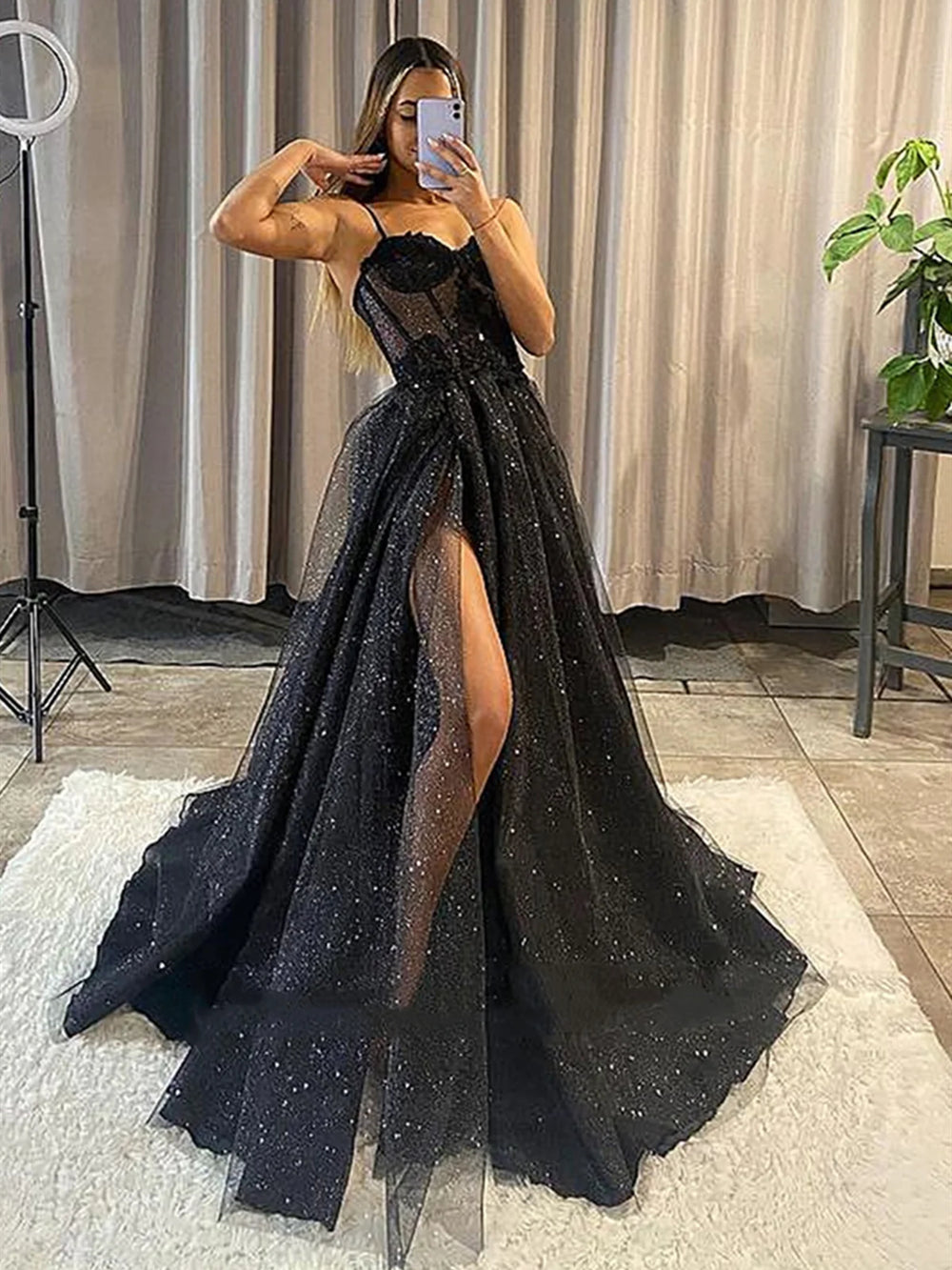 Black Blue Burgundy Long Lace Prom Dresses, Long Lace Formal Evening D