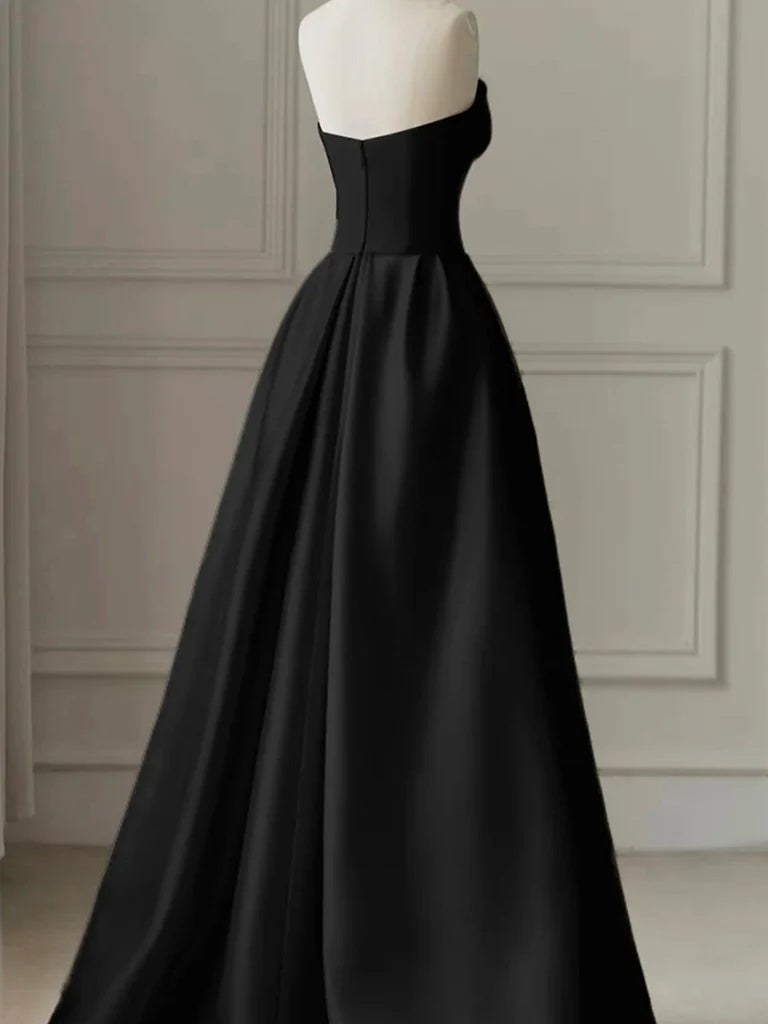 Black White A Line Long Prom Dresses, Long Black White Formal Evening - shegown Black White A Line Long Prom Dresses, Long Black White Formal Evening - shegown