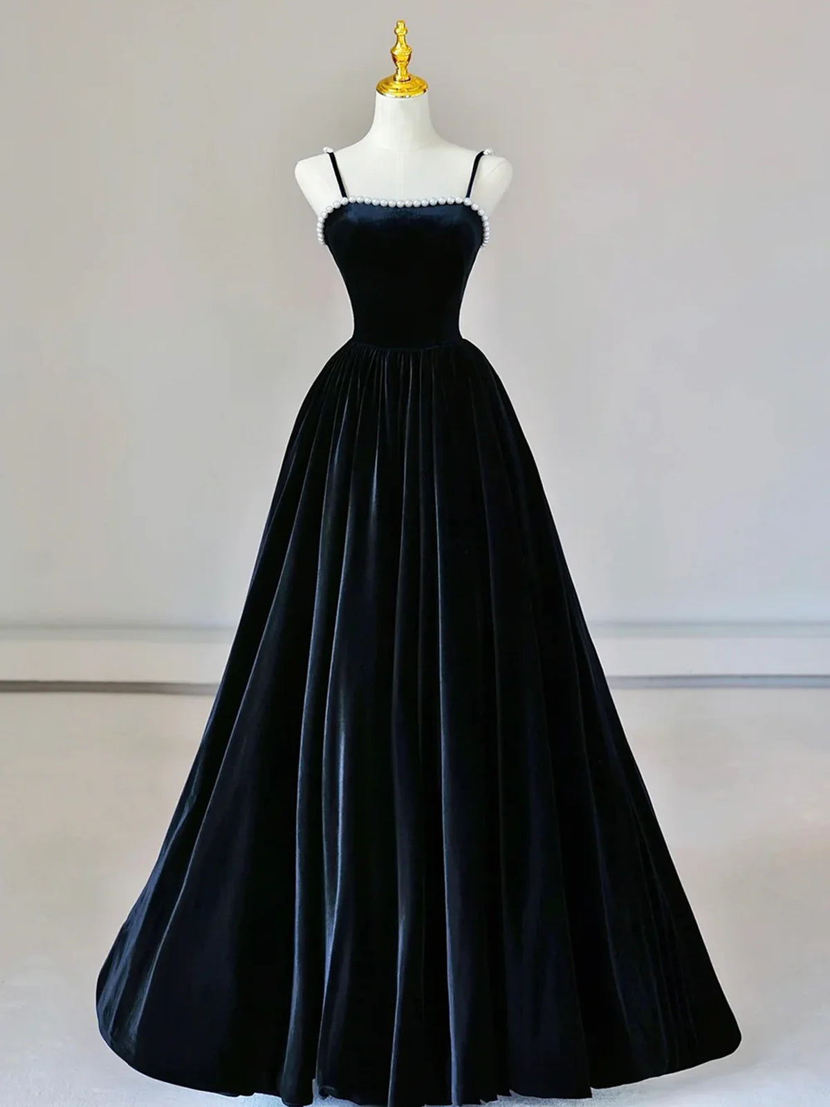 Dark Navy Blue Velvet Long Prom Dresses, Dark Navy Blue Velvet Long Fo - shegown Dark Navy Blue Velvet Long Prom Dresses, Dark Navy Blue Velvet Long Fo - shegown