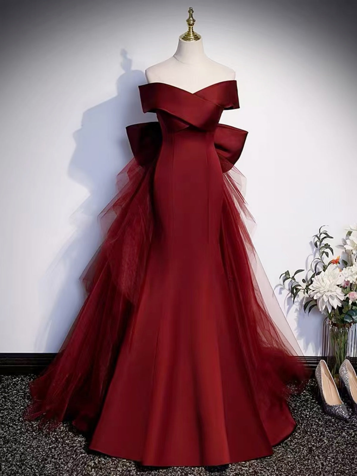 Mermaid Burgundy Black Long Prom Dresses, Wine Red Black Mermaid Long Formal Graduation Dresses Mermaid Burgundy Black Long Prom Dresses, Wine Red Black Mermaid Long Formal Graduation Dresses