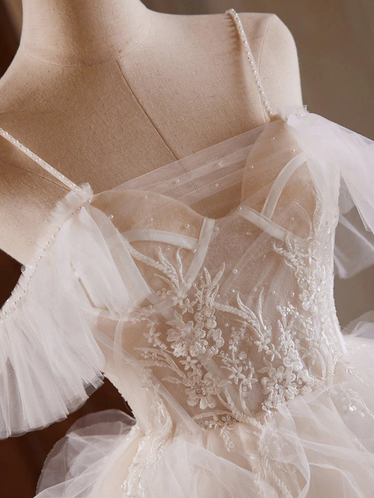 Off Shoulder Ruffle White Lace Prom Dresses, White Lace Homecoming Dresses, US 2 / Custom Color / With Rush+$19.99 Off Shoulder Ruffle White Lace Prom Dresses, White Lace Homecoming Dresses, US 2 / Custom Color / With Rush+$19.99