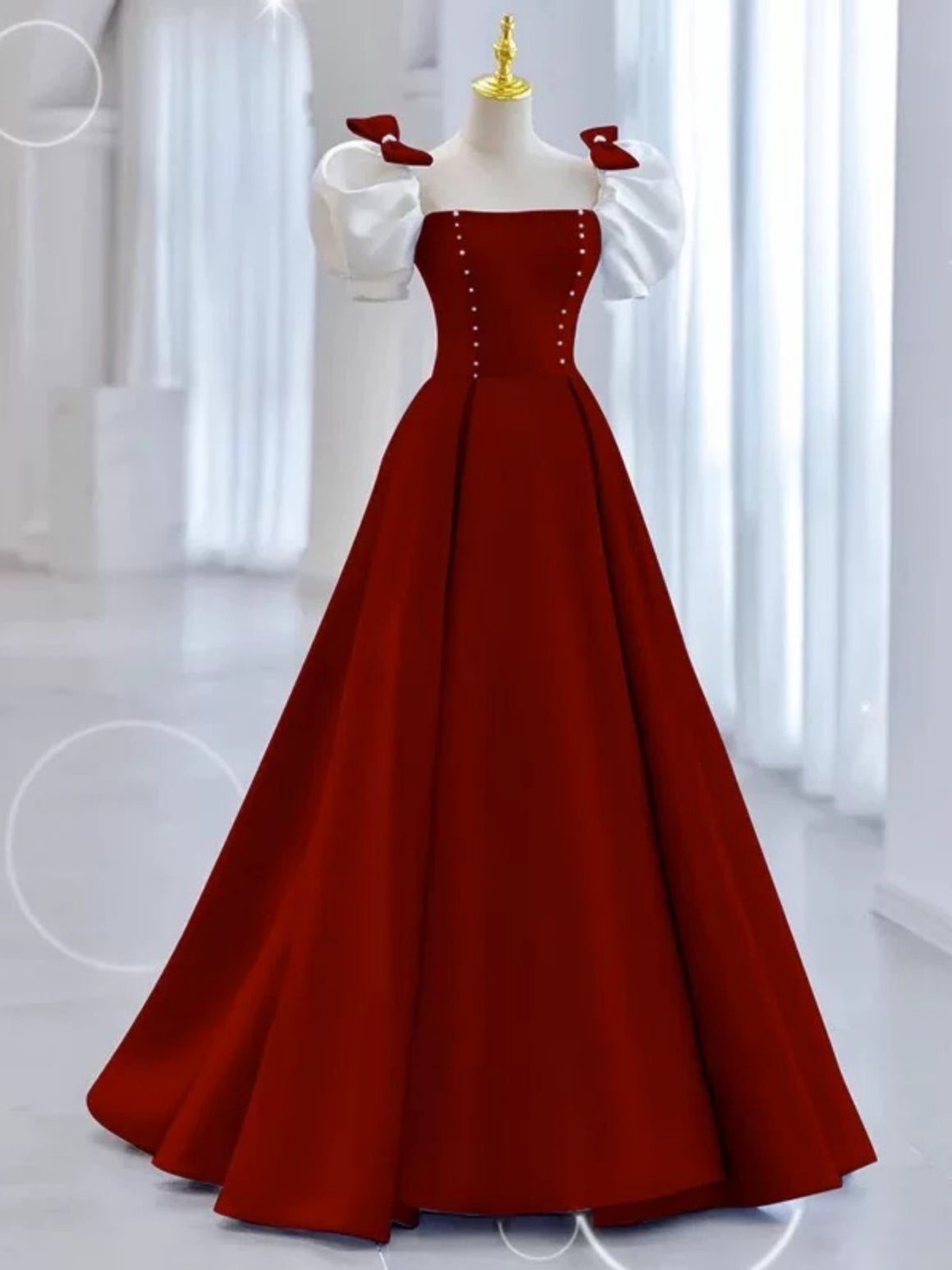 Off the Shoulder Burgundy Blue Satin Long Prom Dresses, Wine Red Blue Formal Evening Dresses