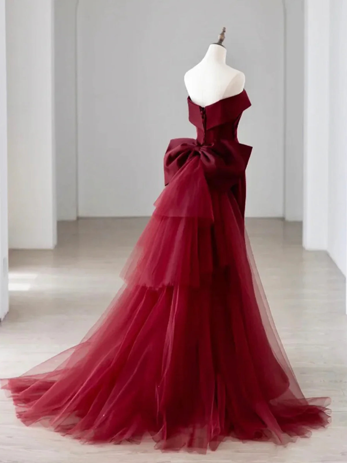 Off the Shoulder Burgundy Long Prom Dresses, Burgundy Mermaid Long For - shegown Off the Shoulder Burgundy Long Prom Dresses, Burgundy Mermaid Long For - shegown