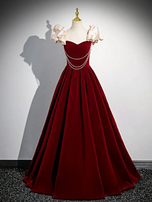 Off the Shoulder Burgundy Long Prom Dresses, Wine Red Off Shoulder Long Formal Evening Dresses
