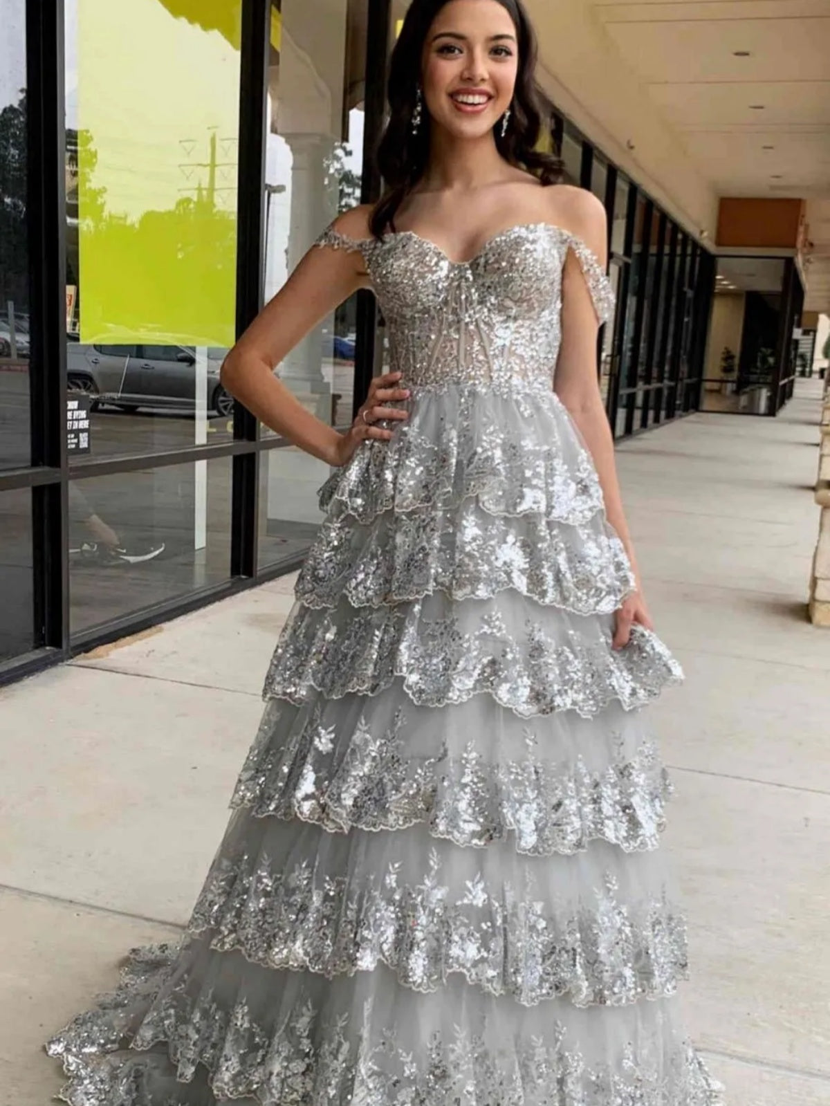 ladies layered dresses Ladies Dresses Tiered Maxi Dress White Lace Layered Dress Mediterranean Muse Tiered Midi Dress Ivory Fortunate