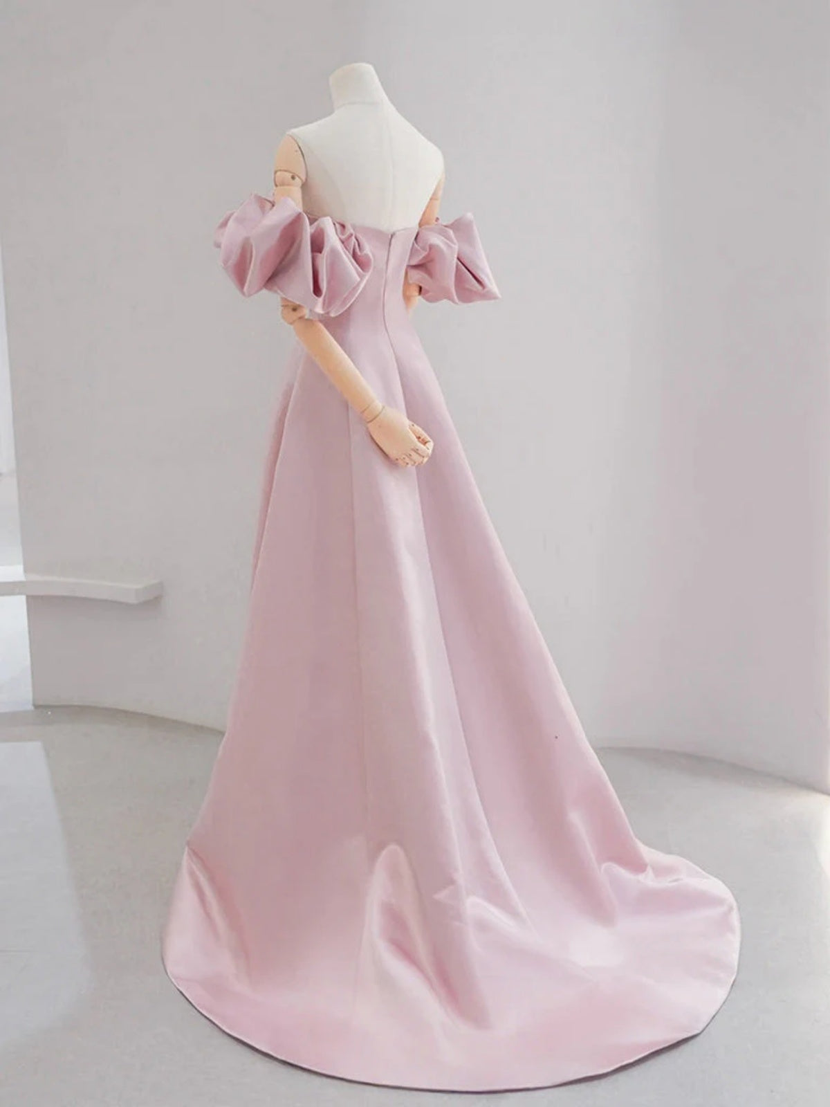 Off the Shoulder Light Pink Satin Prom Dresses, Light Pink Off Shoulder Long Formal Evening Dresses, US 8 / Custom Color / With Rush+$19.99 Off the Shoulder Light Pink Satin Prom Dresses, Light Pink Off Shoulder Long Formal Evening Dresses, US 8 / Custom Color / With Rush+$19.99