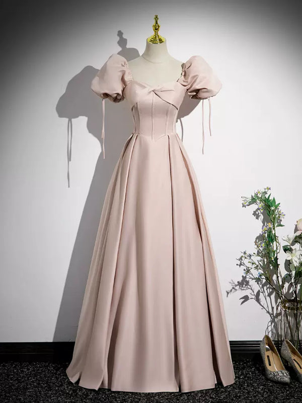 Pink Off Shoulder Satin Long with Lace Top Formal Dress, Elegant Party Dress New Style Prom