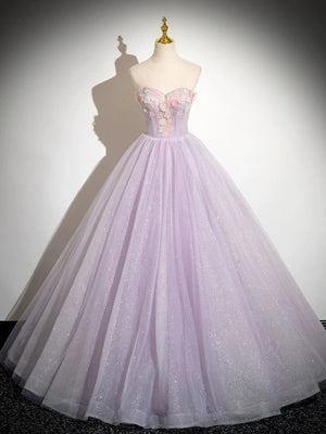 Off the Shoulder Purple Lace Floral Long Prom Dresses, Purple Floral Long Formal Evening Dresses