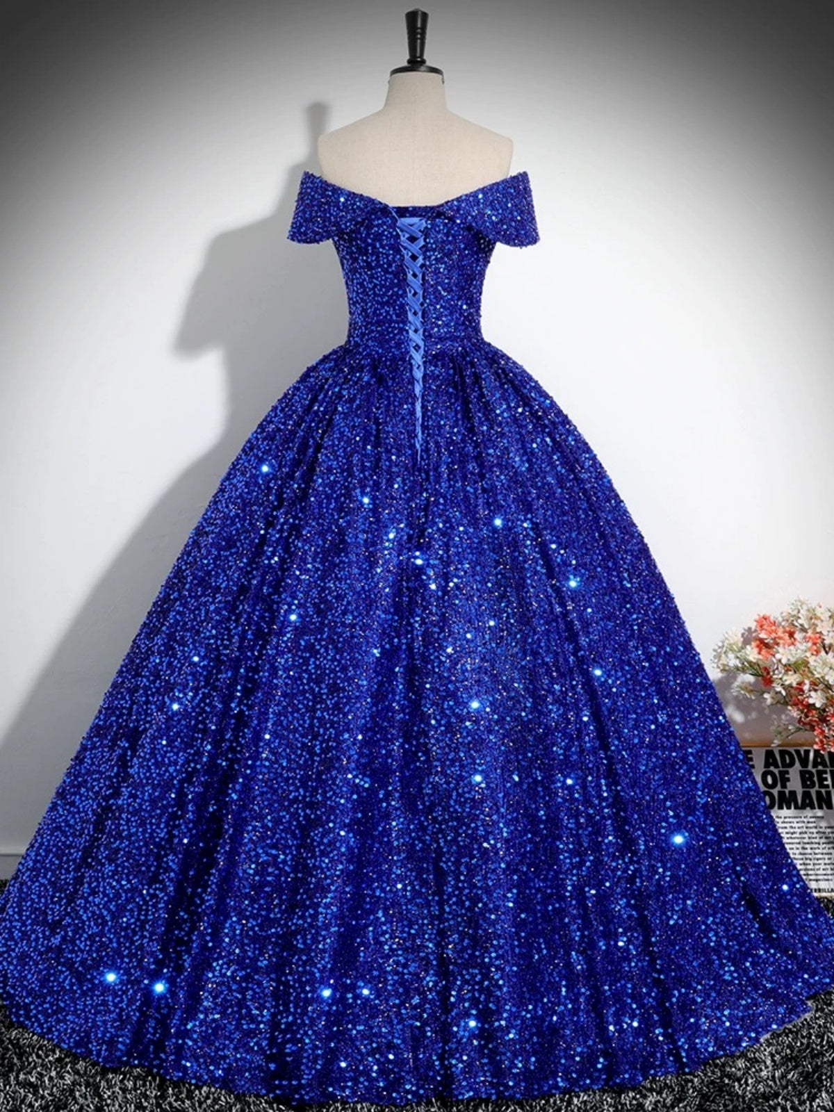 Off the Shoulder Royal Blue Prom Dresses, Off Shoulder Royal Blue Form - shegown Off the Shoulder Royal Blue Prom Dresses, Off Shoulder Royal Blue Form - shegown