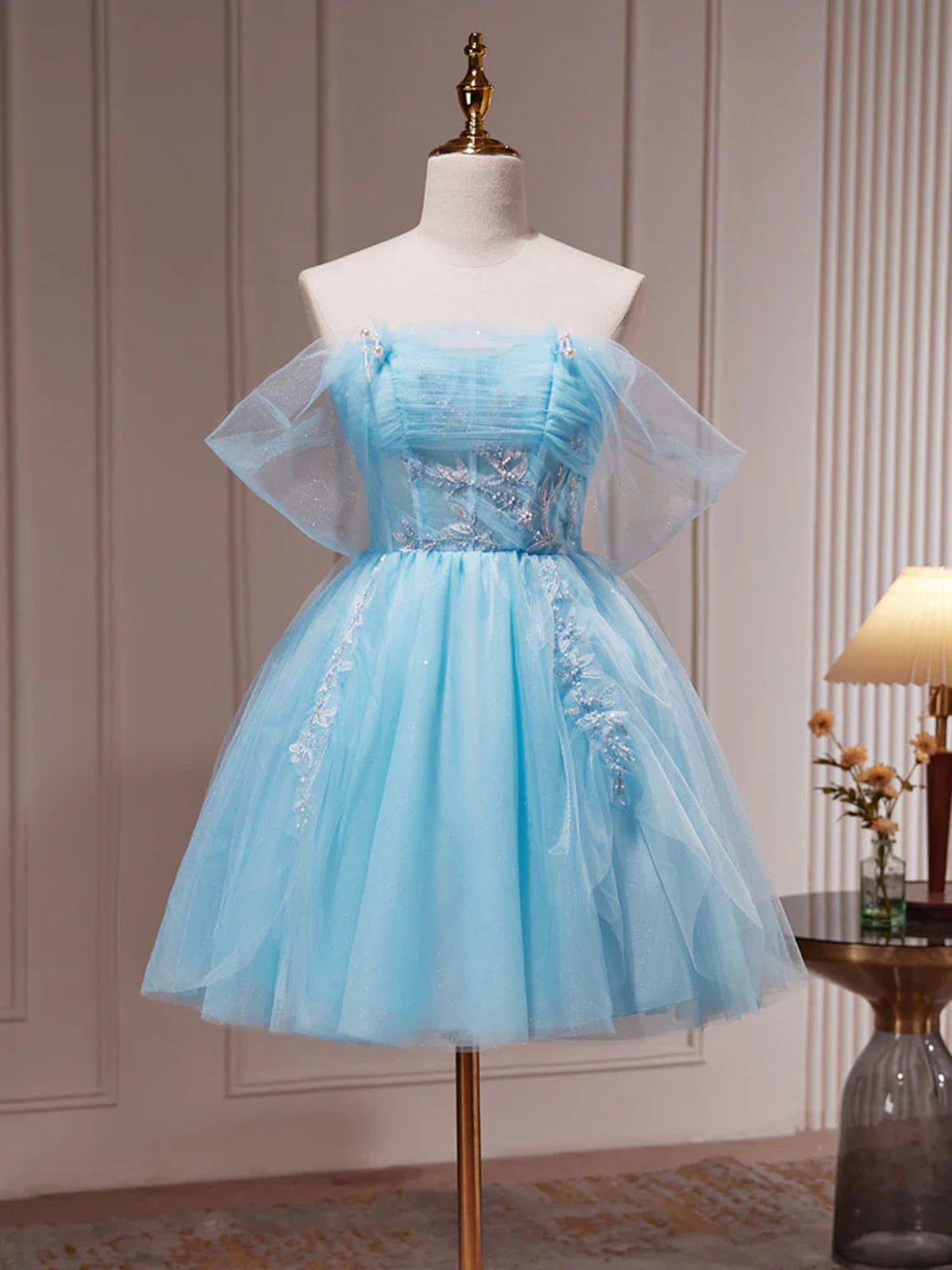 Off the Shoulder Short Blue Prom Dresses, Short Blue Lace Formal Homecoming Dresses, Custom Size / Custom Color / With Rush+$19.99 Off the Shoulder Short Blue Prom Dresses, Short Blue Lace Formal Homecoming Dresses, Custom Size / Custom Color / With Rush+$19.99