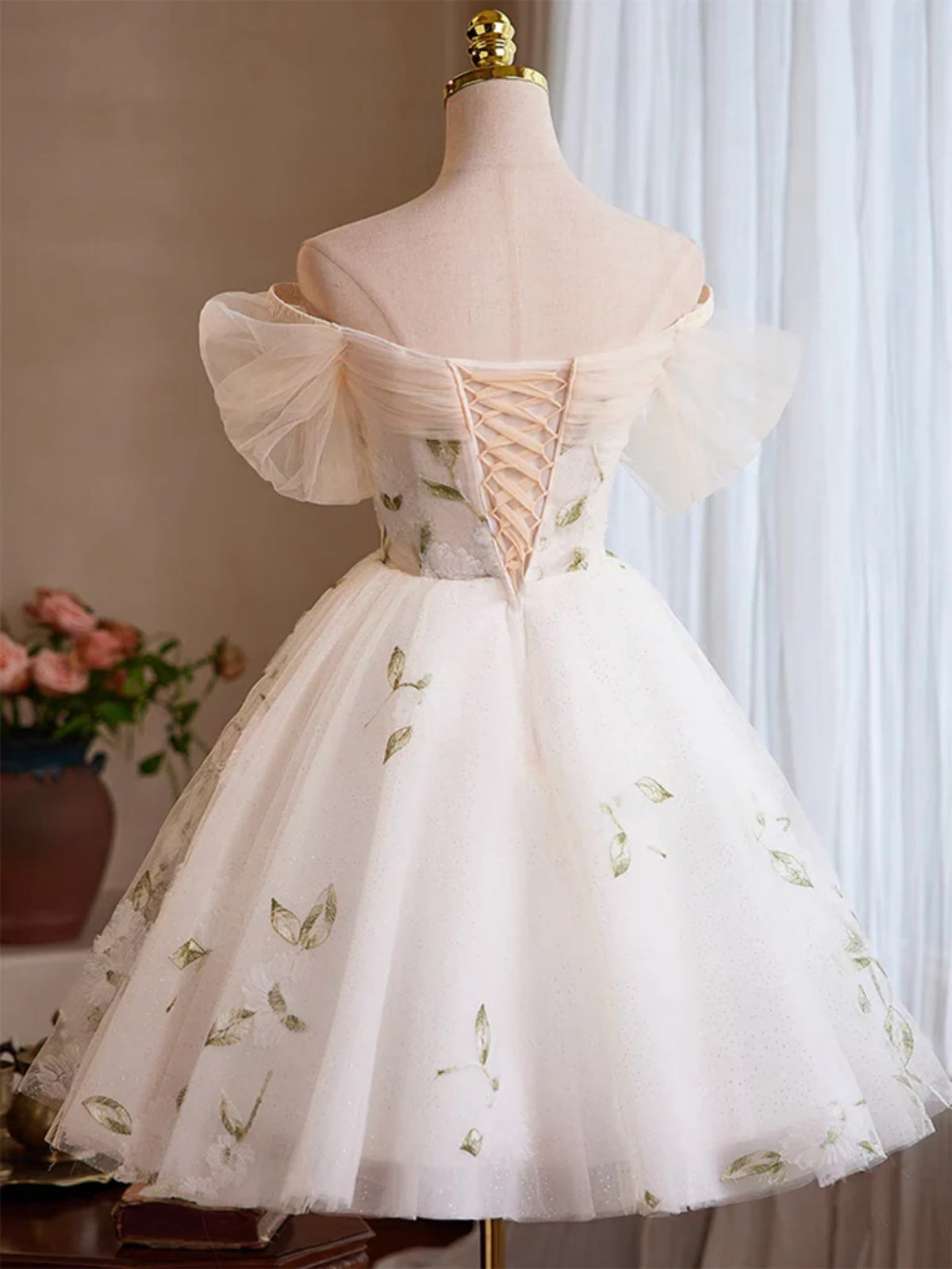champagne homecoming dresses Off the Shoulder Short Light Champagne Prom Dress, Short Light Champagne Formal Homecoming Dresses, US 8 / Custom Color / With Rush+$19.99