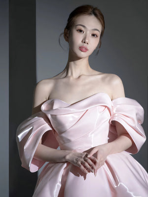 Off the Shoulder Short Pink Prom Dresses, Short Pink Formal Homecoming Dresses