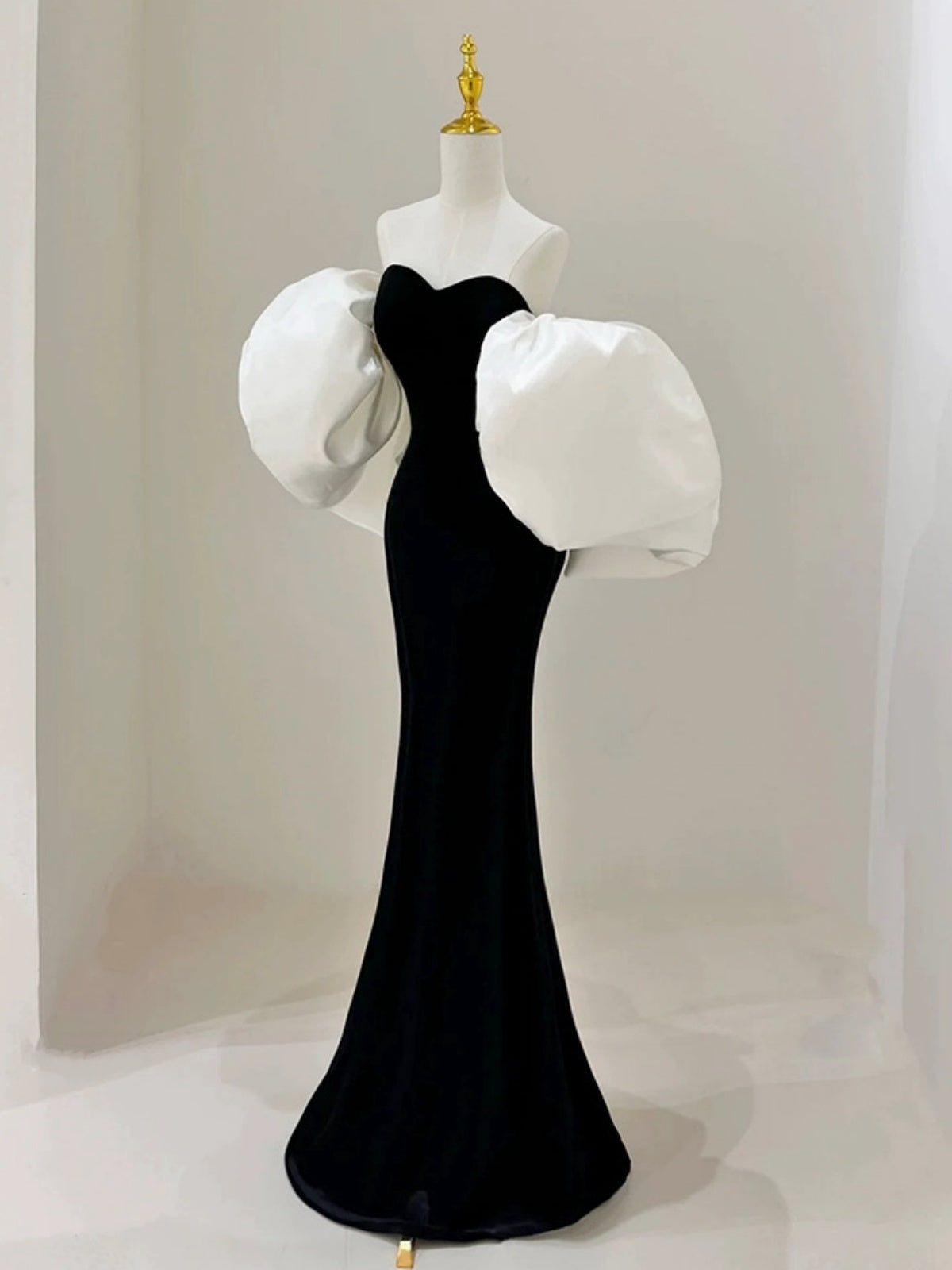 Off The Shoulder White Black Prom Dresses, Off Shoulder Black White Mermaid Formal Evening Dresses, US 10 / Custom Color / with Rush+$19.99 Off The Shoulder White Black Prom Dresses, Off Shoulder Black White Mermaid Formal Evening Dresses, US 10 / Custom Color / with Rush+$19.99