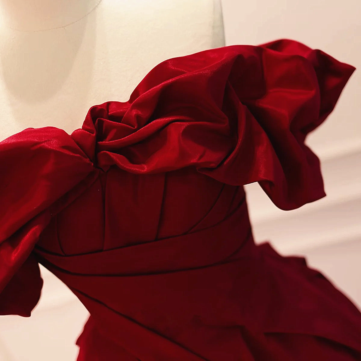 Off the Shoulder Wine Red Satin Long Prom Dresses, Off Shoulder Burgundy Formal Evening Dresses, US 12 / Custom Color / No Rush