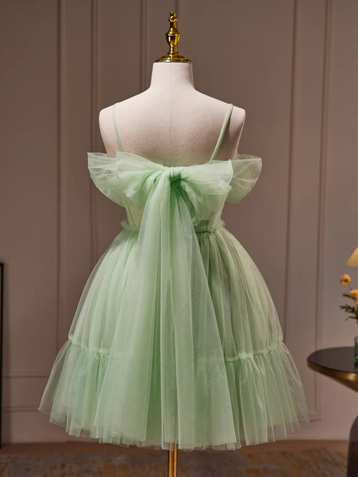 Off the Shoulder Green Lace Prom Dresses, Green Short Formal Homecomin - shegown Off the Shoulder Green Lace Prom Dresses, Green Short Formal Homecomin - shegown