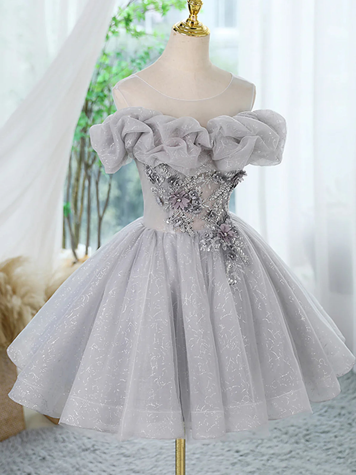 Short Grey Prom Dress Short Grey Prom Dresses - Main Image