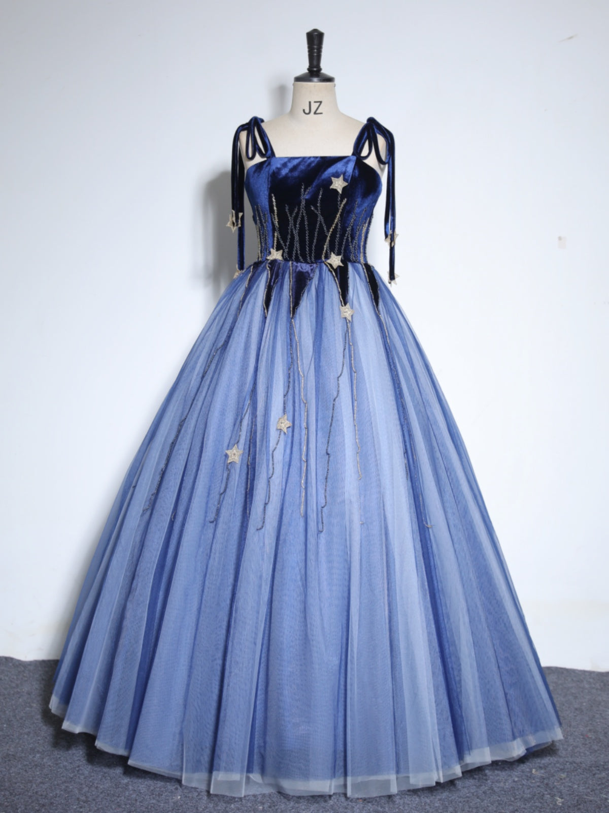 Shiny Blue Beaded Long Prom Dresses, Blue Beaded Long Formal Graduatio - shegown Shiny Blue Beaded Long Prom Dresses, Blue Beaded Long Formal Graduatio - shegown