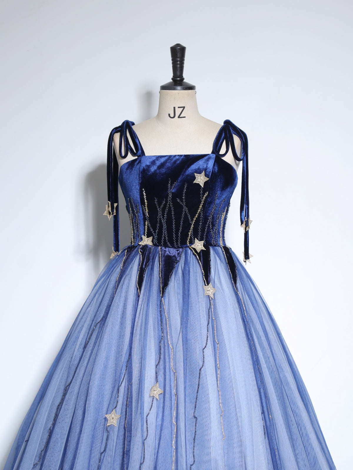 Shiny Blue Beaded Long Prom Dresses, Blue Beaded Long Formal Graduatio - shegown Shiny Blue Beaded Long Prom Dresses, Blue Beaded Long Formal Graduatio - shegown