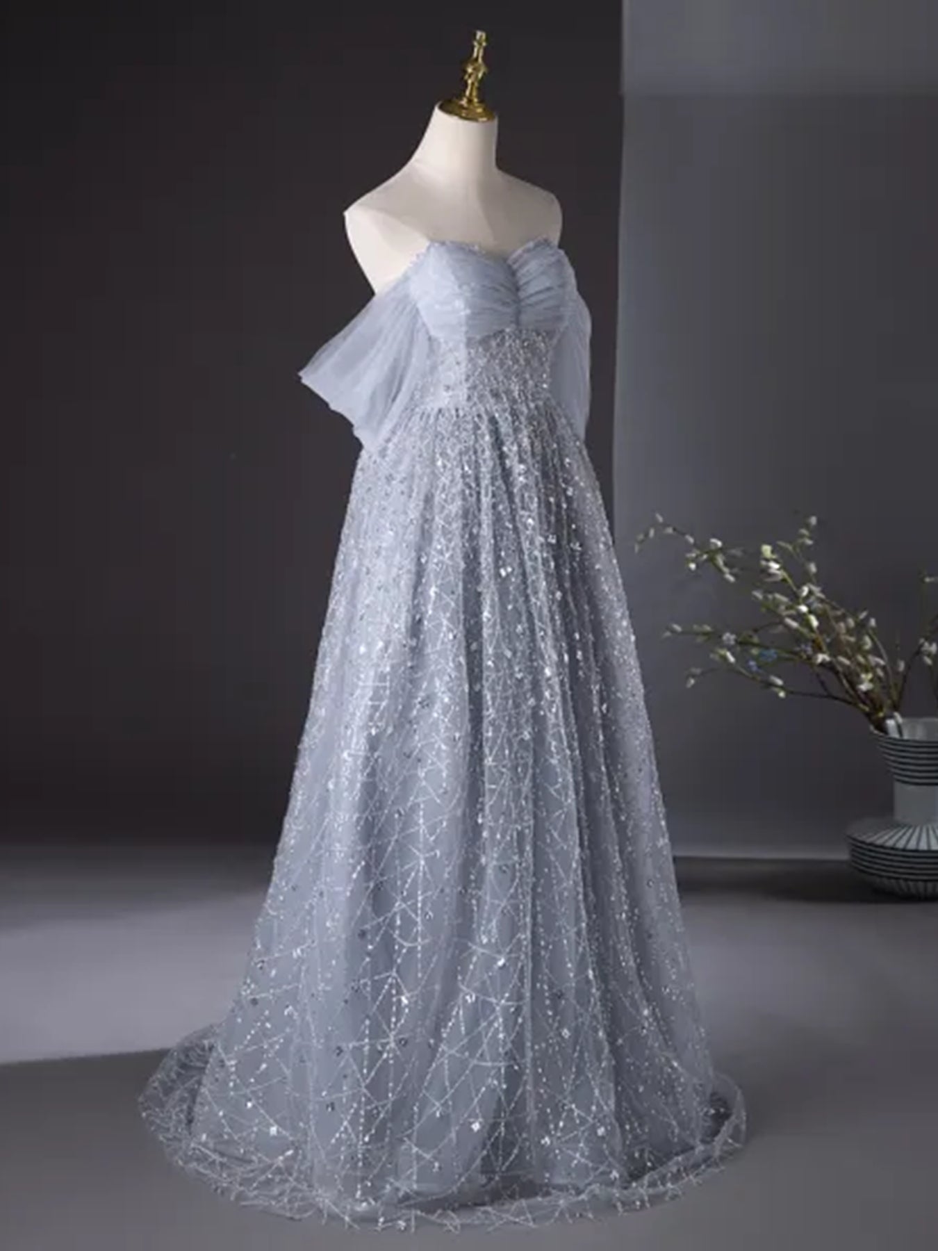 Shiny Sequins Off Shoulder Gray Long Prom Dresses, Off the Shoulder Gray Formal Dresses, US 16 / Picture Color / With Rush+$19.99 Shiny Sequins Off Shoulder Gray Long Prom Dresses, Off the Shoulder Gray Formal Dresses, US 16 / Picture Color / With Rush+$19.99