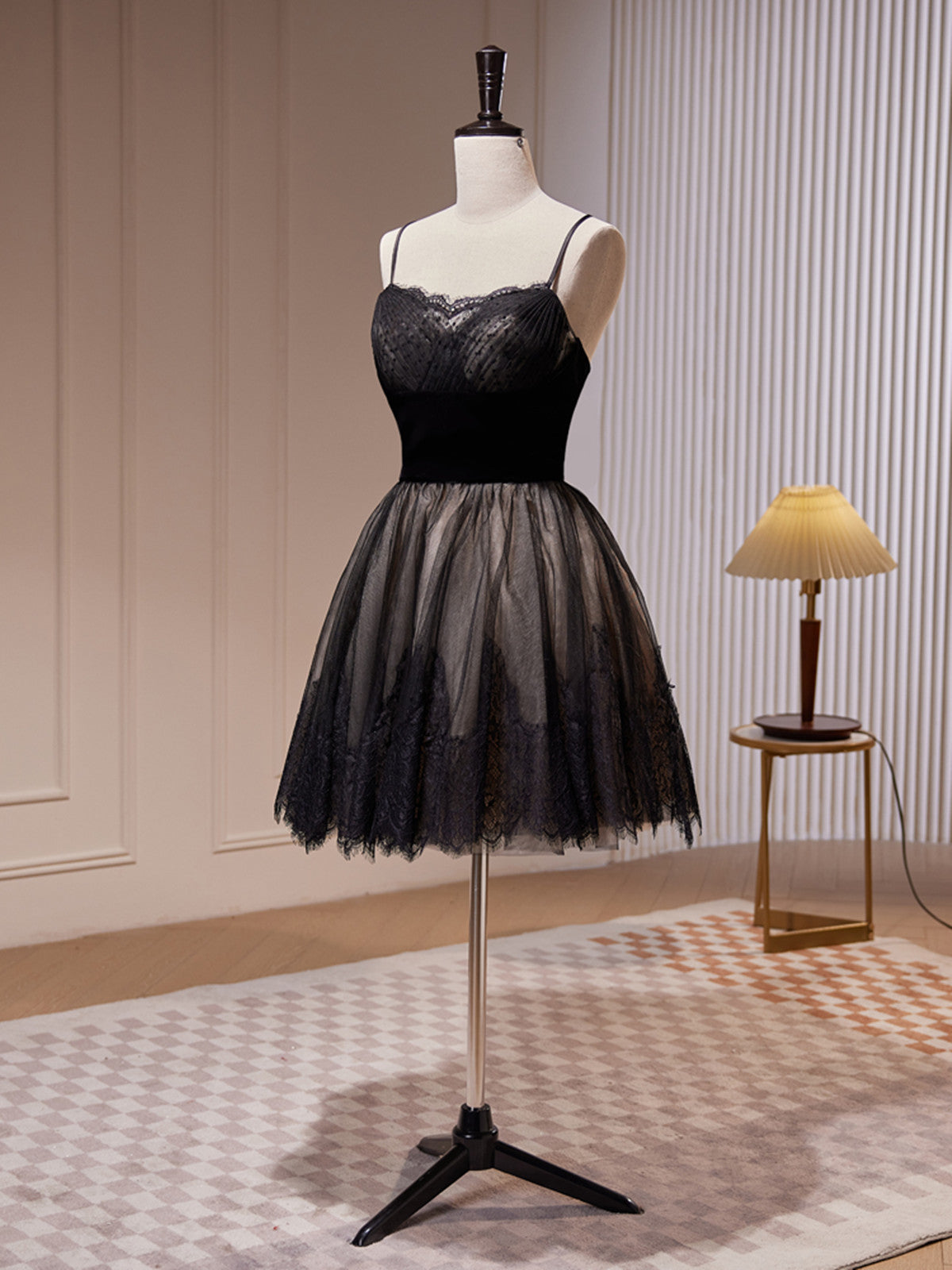 Short Black Lace Prom Dresses, Short Black Lace Formal Homecoming Dres - shegown Short Black Lace Prom Dresses, Short Black Lace Formal Homecoming Dres - shegown