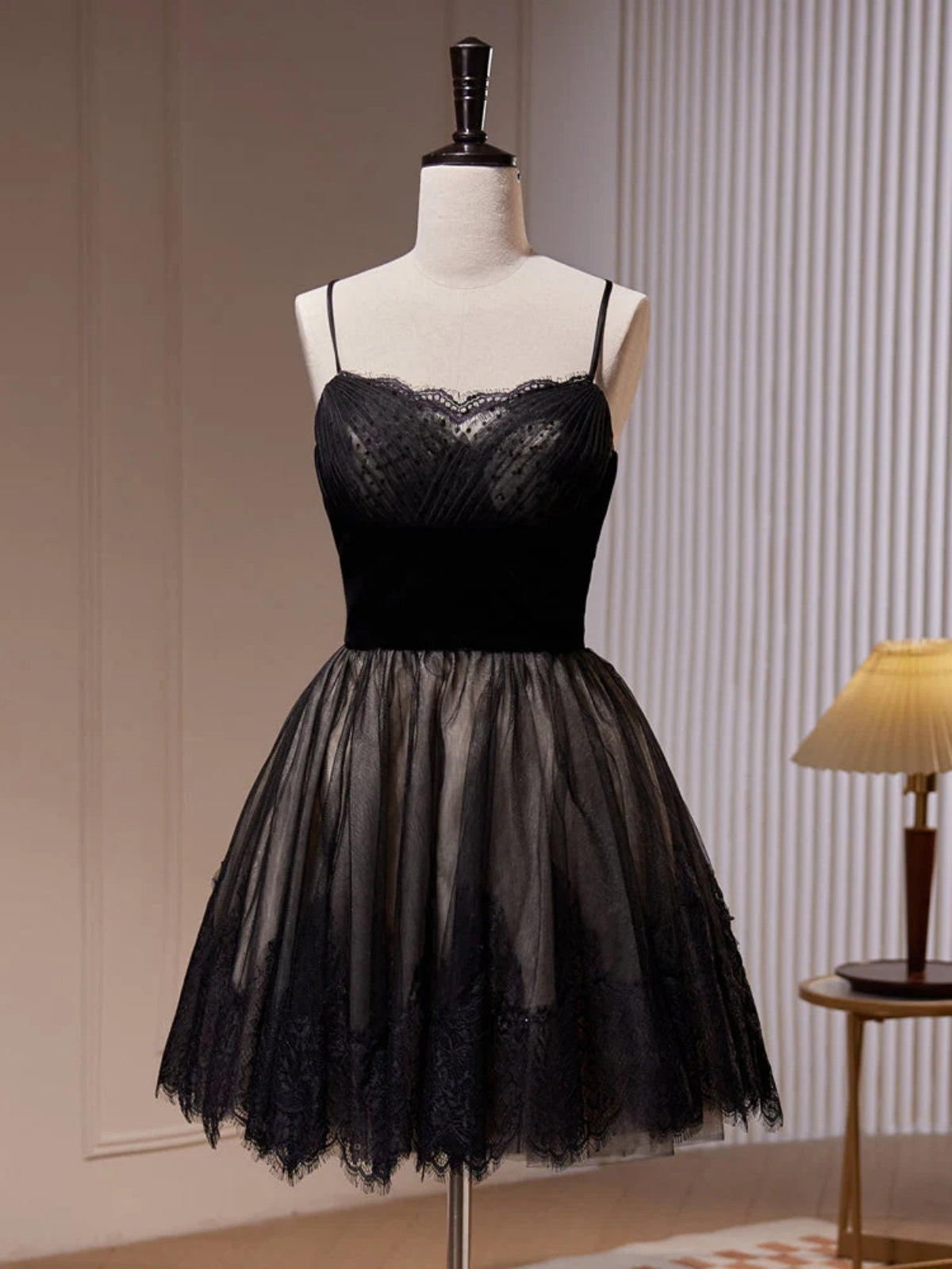 Short Black Lace Prom Dresses, Short Black Lace Formal Homecoming Dresses, US 8 / Custom Color / No Rush Short Black Lace Prom Dresses, Short Black Lace Formal Homecoming Dresses, US 8 / Custom Color / No Rush