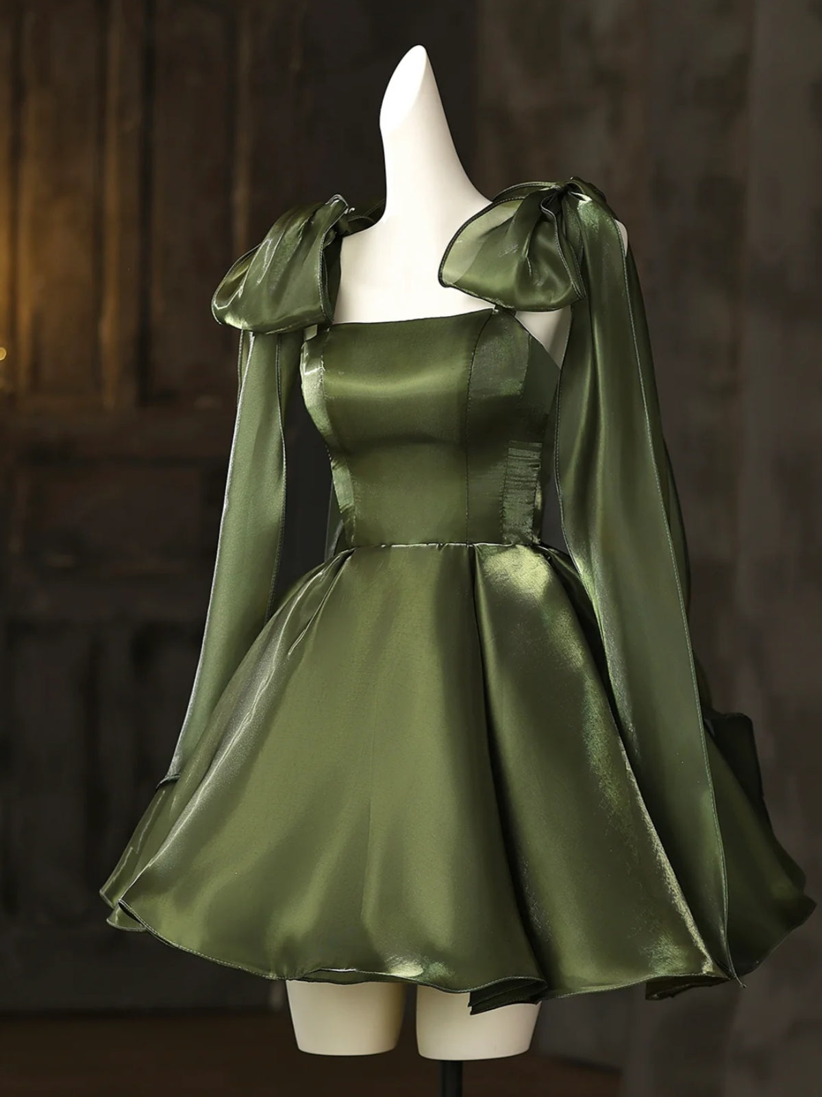 Short Green Prom Dresses with Straps, Short Dark Green Formal Homecomi - shegown Short Green Prom Dresses with Straps, Short Dark Green Formal Homecomi - shegown