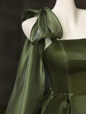 Short Green Prom Dresses with Straps, Short Dark Green Formal Homecoming Dresses