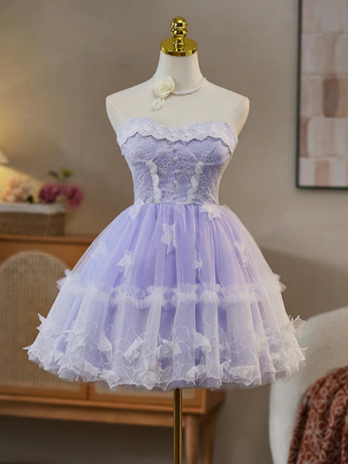 Short Purple Lace Prom Dresses, Short Purple Lace Formal Graduation Dresses, US 14 / Custom Color / No Rush Short Purple Lace Prom Dresses, Short Purple Lace Formal Graduation Dresses, US 14 / Custom Color / No Rush