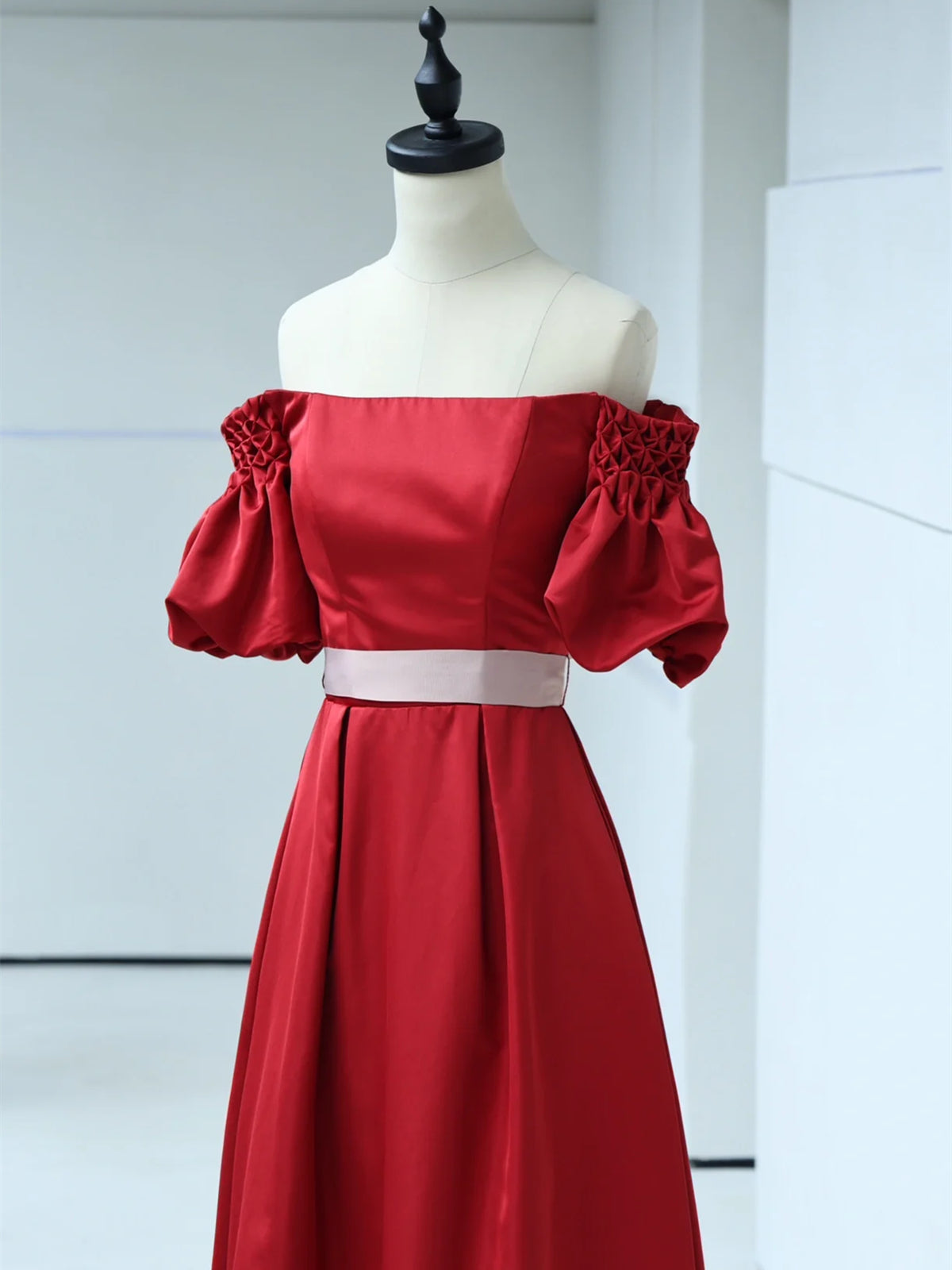 Short Sleeves Burgundy Satin Long Prom Dresses, Wine Red Satin Long Formal Evening Dresses, US 10 / Custom Color / With Rush+$19.99 Short Sleeves Burgundy Satin Long Prom Dresses, Wine Red Satin Long Formal Evening Dresses, US 10 / Custom Color / With Rush+$19.99