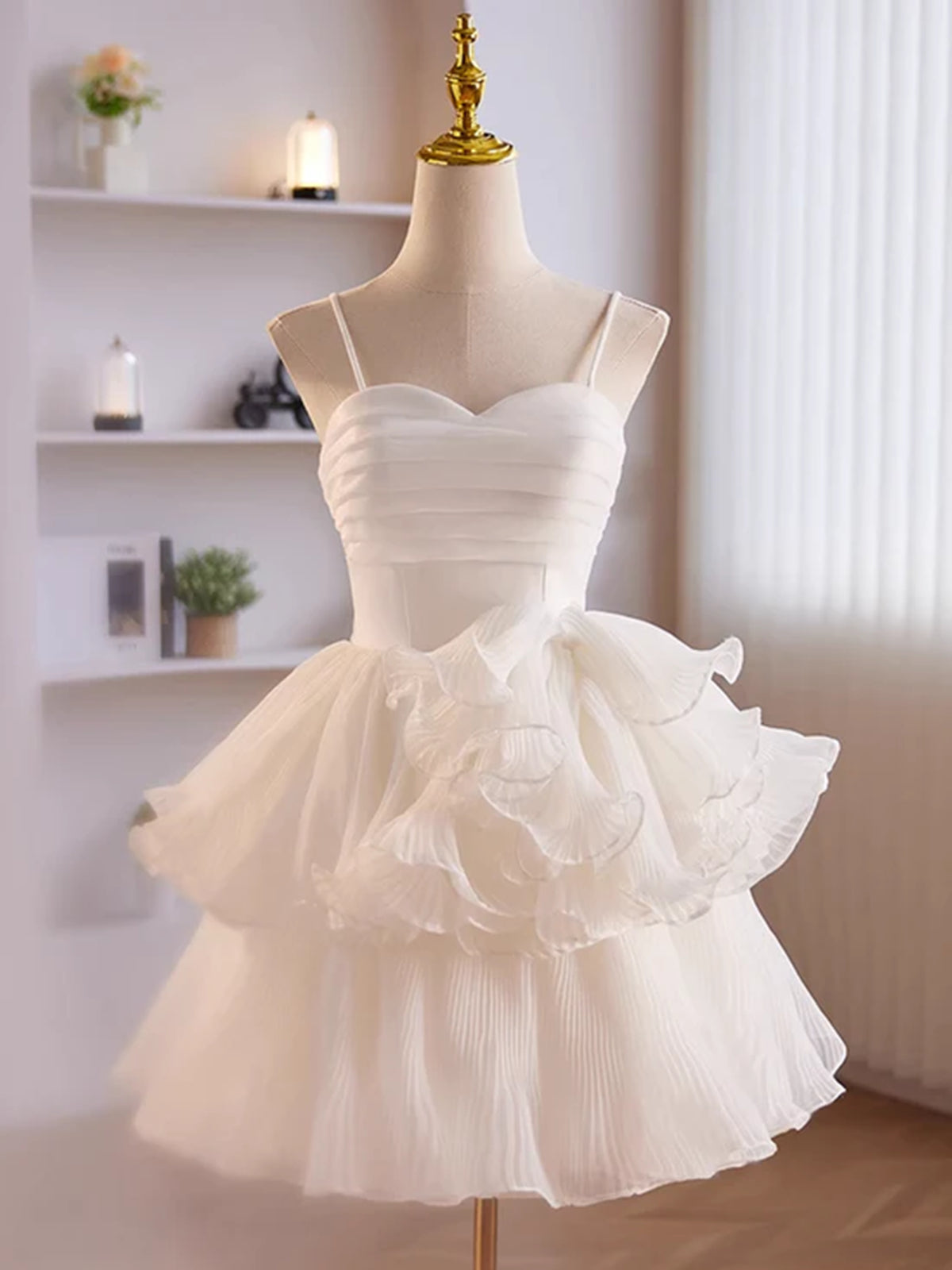 Short White Tulle Prom Dress, Short White Tulle Formal Homecoming Dres - shegown Short White Tulle Prom Dress, Short White Tulle Formal Homecoming Dres - shegown