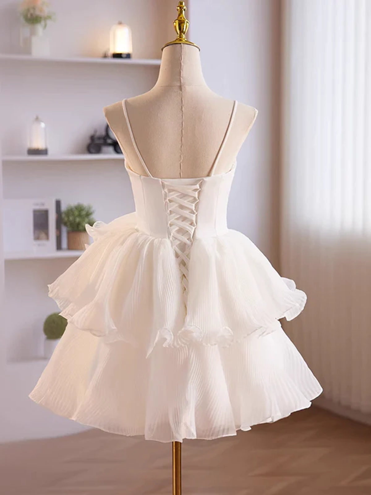 Short White Tulle Prom Dress, Short White Tulle Formal Homecoming Dres - shegown Short White Tulle Prom Dress, Short White Tulle Formal Homecoming Dres - shegown