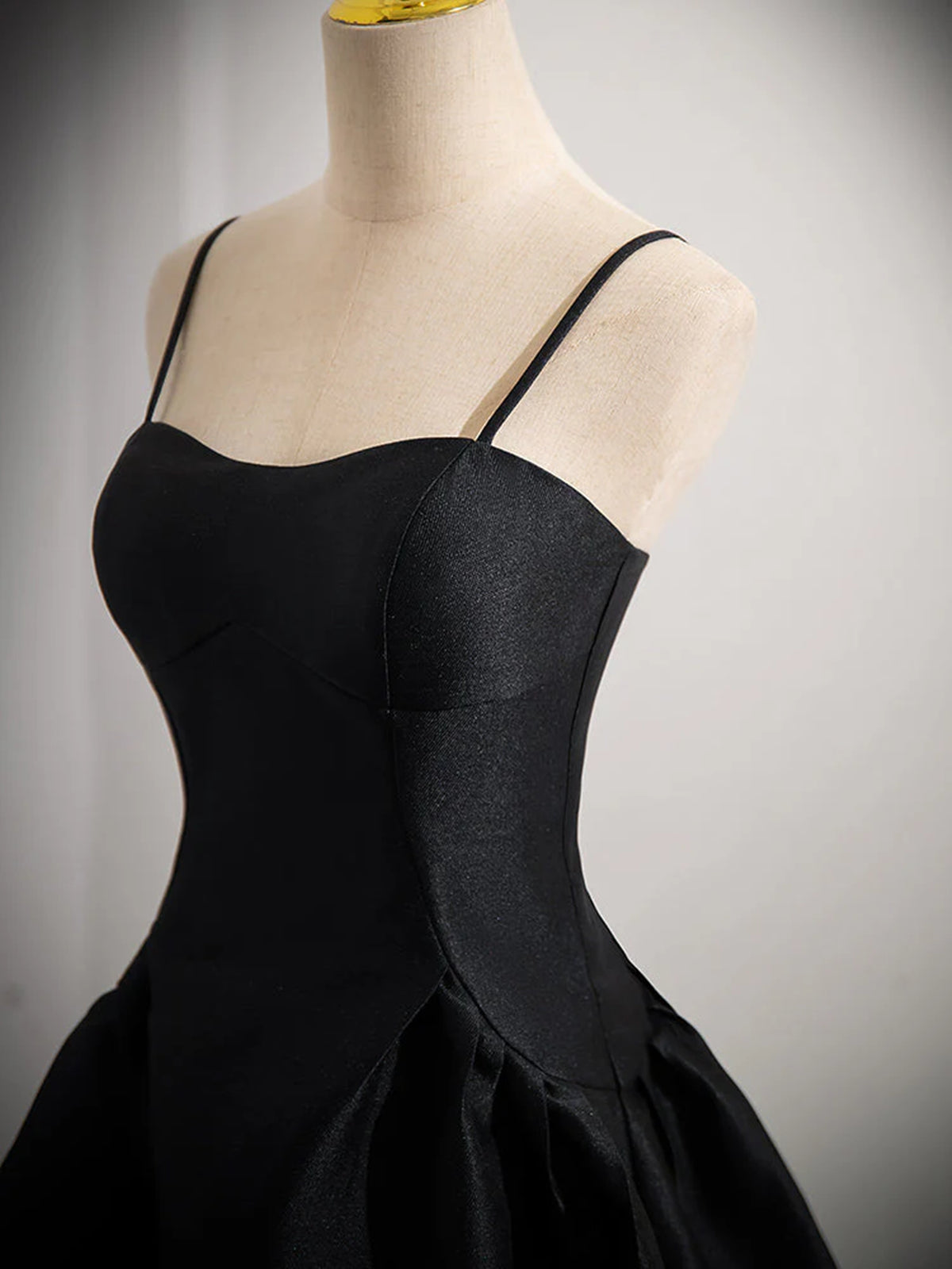 Simple A Line Spaghetti Straps Black Satin Short Prom Dresses, Short Black Homecoming Dresses, US 10 / Custom Color / With Rush+$19.99 Simple A Line Spaghetti Straps Black Satin Short Prom Dresses, Short Black Homecoming Dresses, US 10 / Custom Color / With Rush+$19.99